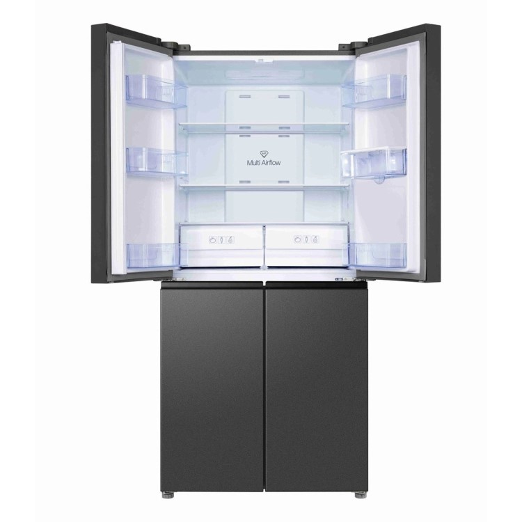 TCL 466 Litre Four Door American Fridge Freezer with Water Dispenser - Dark Silver