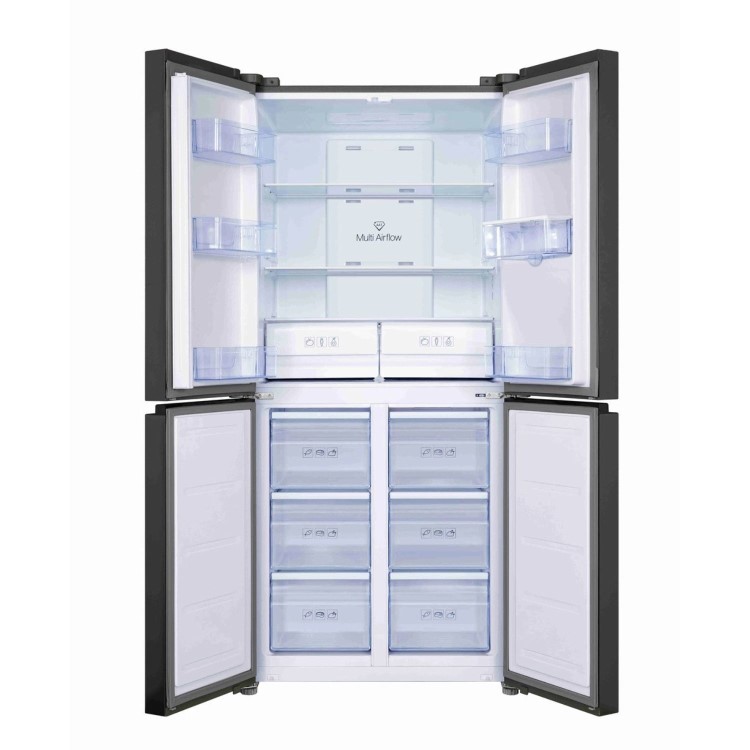 TCL 466 Litre Four Door American Fridge Freezer with Water Dispenser - Dark Silver