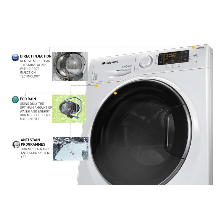 GRADE A2 - Hotpoint RPD10477DD Ultima S-Line 10kg 1400rpm Freestanding Washing Machine White