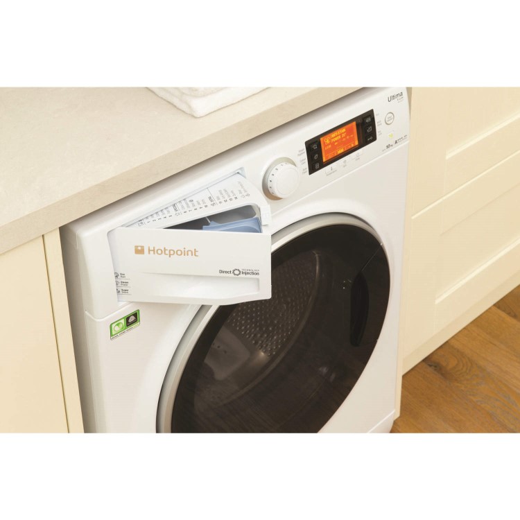 GRADE A2 - Hotpoint RPD10477DD Ultima S-Line 10kg 1400rpm Freestanding Washing Machine White