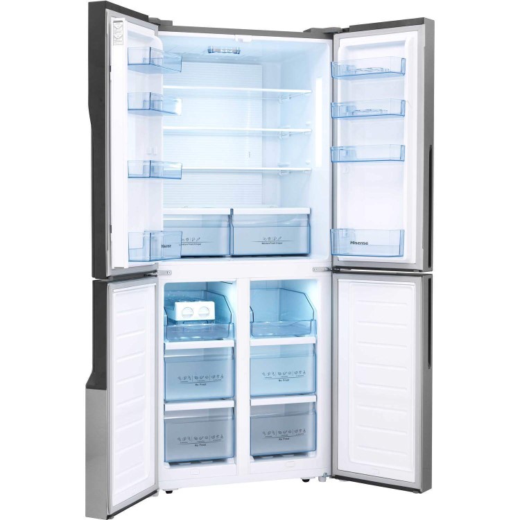 Hisense RQ562N4AC1 Frost Free 4 Door Fridge Freezer Stainless Steel Effect
