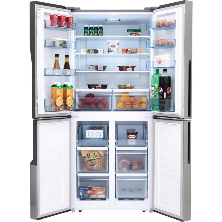 Hisense RQ562N4AC1 Frost Free 4 Door Fridge Freezer Stainless Steel Effect