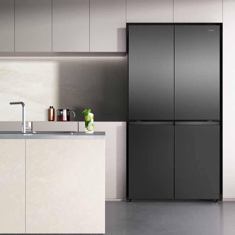 Hisense PureFlex 640 Litre Four Door American Fridge Freezer - Grey