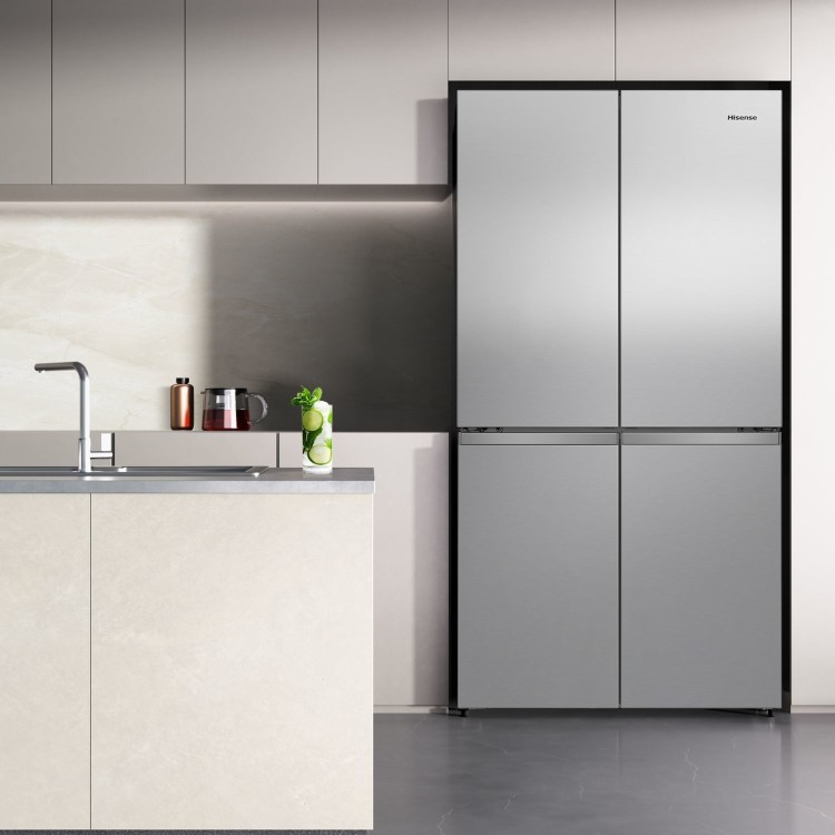 Hisense PureFlex 640 Litre Four Door American Fridge Freezer - Silver