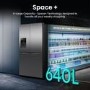 Hisense PureFlex 640 Litre Four Door American Fridge Freezer - Silver