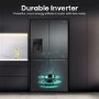 Hisense PureFlex 640 Litre Four Door American Fridge Freezer - Silver
