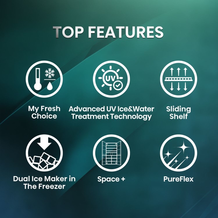Hisense PureFlex 640 Litre Four Door American Fridge Freezer - Silver