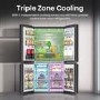 Hisense PureFlex 640 Litre Four Door American Fridge Freezer - Silver