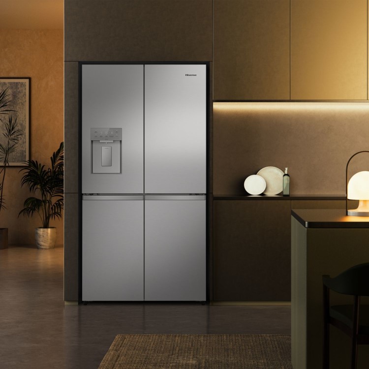 Hisense PureFlex 640 Litre Four Door American Fridge Freezer - Stainless Steel