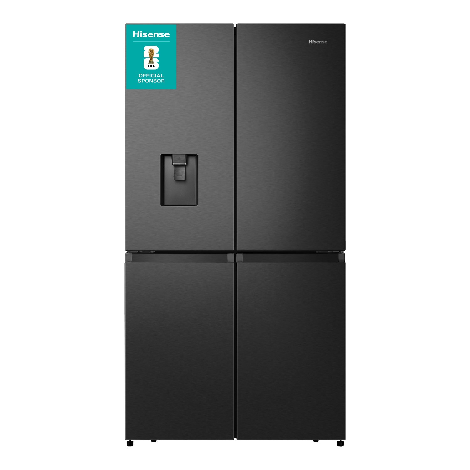 Hisense RQ758N4SWFE American Fridge Freezer in Black Steel with Water