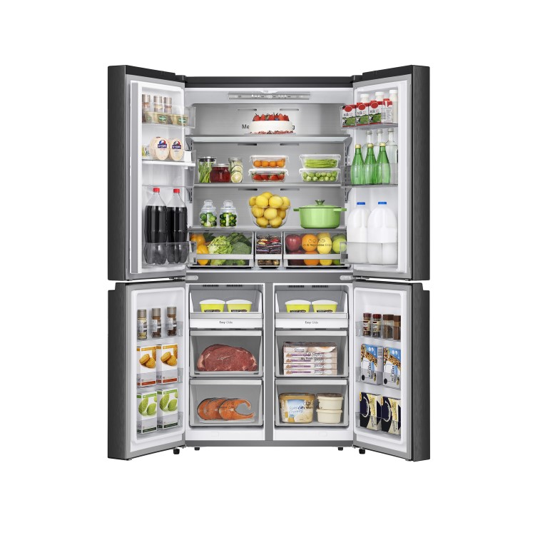 Refurbished Hisense RQ758N4SWFE 609 Litre Frost Free American Fridge Freezer Black