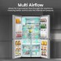 Hisense 584 Litre 4 Door American Fridge Freezer Non Plumbed Water Dispenser - Grey