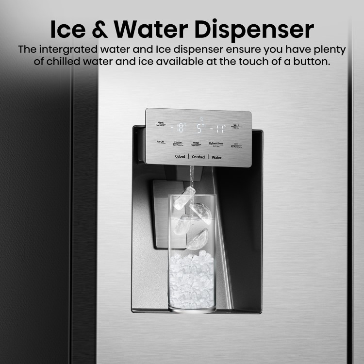 Hisense 584 Litre 4 Door American Fridge Freezer Non Plumbed Water Dispenser - Grey