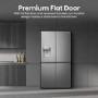 Hisense 584 Litre 4 Door American Fridge Freezer Non Plumbed Water Dispenser - Grey