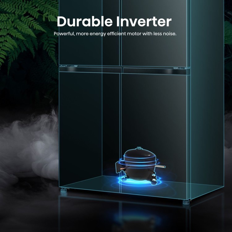 Hisense KitchenFit 591 Litre Four Door American Fridge Freezer - Black