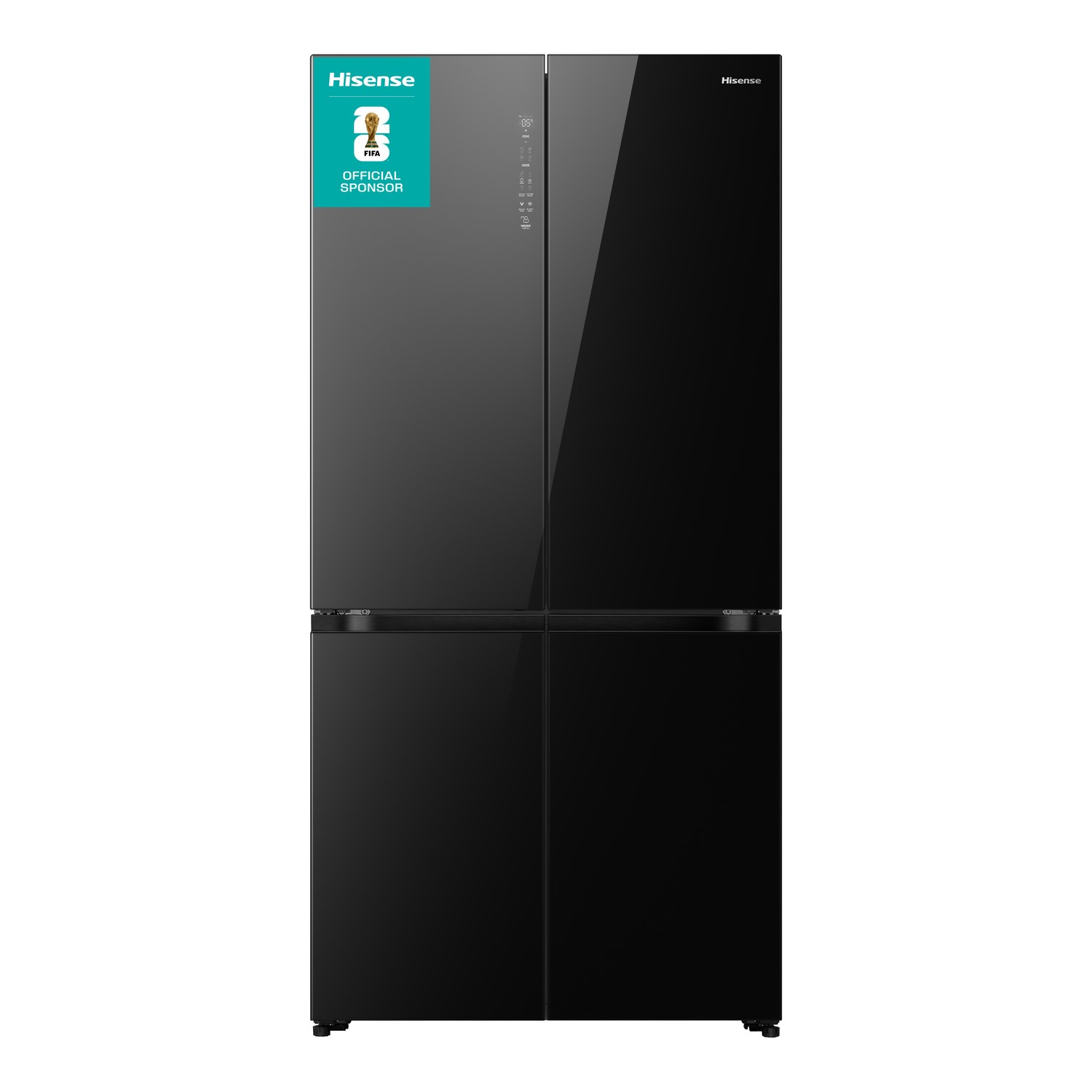 Hisense KitchenFit 591 Litre Four Door American Fridge Freezer - Black
