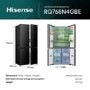 Hisense KitchenFit 591 Litre Four Door American Fridge Freezer - Black