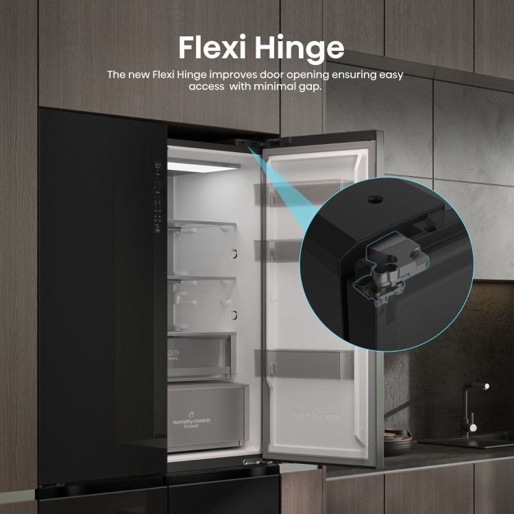 Hisense KitchenFit 591 Litre Four Door American Fridge Freezer - Black