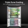 Hisense KitchenFit 591 Litre Four Door American Fridge Freezer - Silver