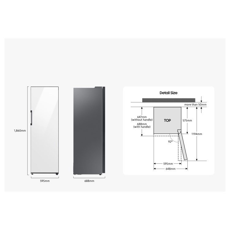 Samsung 387 Litre Freestanding Larder Fridge - Black