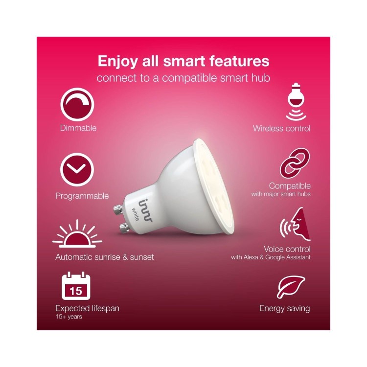 Innr Smart Spot GU10 White 350lm single lens Z3.0 - 4 Pack