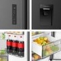 Hisense PureFlat 541 Litre Side-by-Side American Fridge Freezer - Black