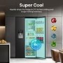 Hisense PureFlat 528 Litre Side-By-Side American Fridge Freezer - Black
