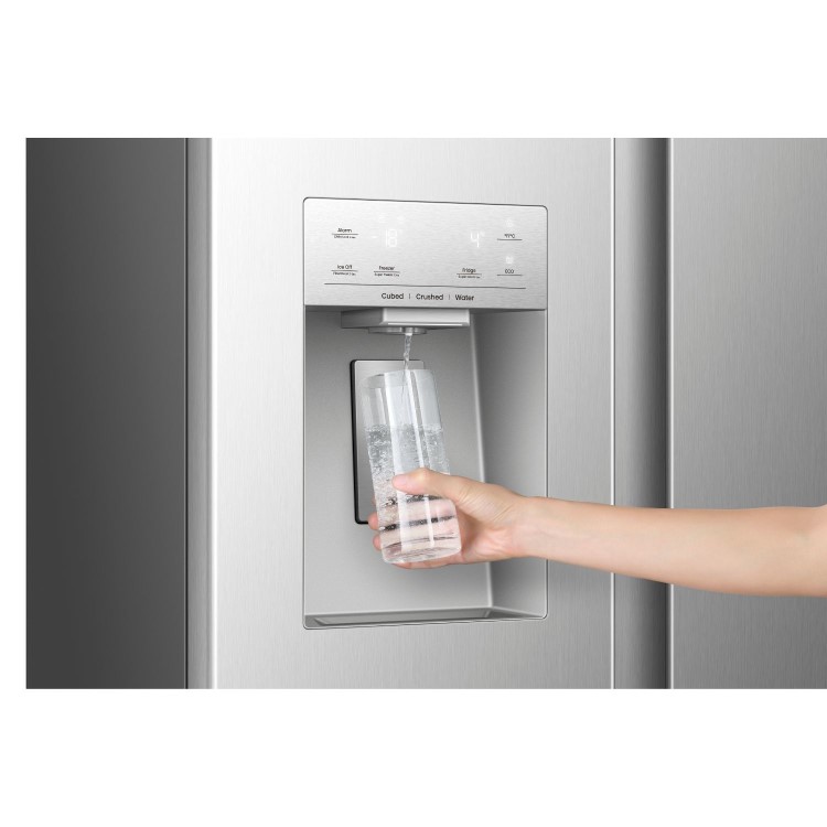 Hisense PureFlat 528 Litre Side-By-Side American Fridge Freezer - Silver