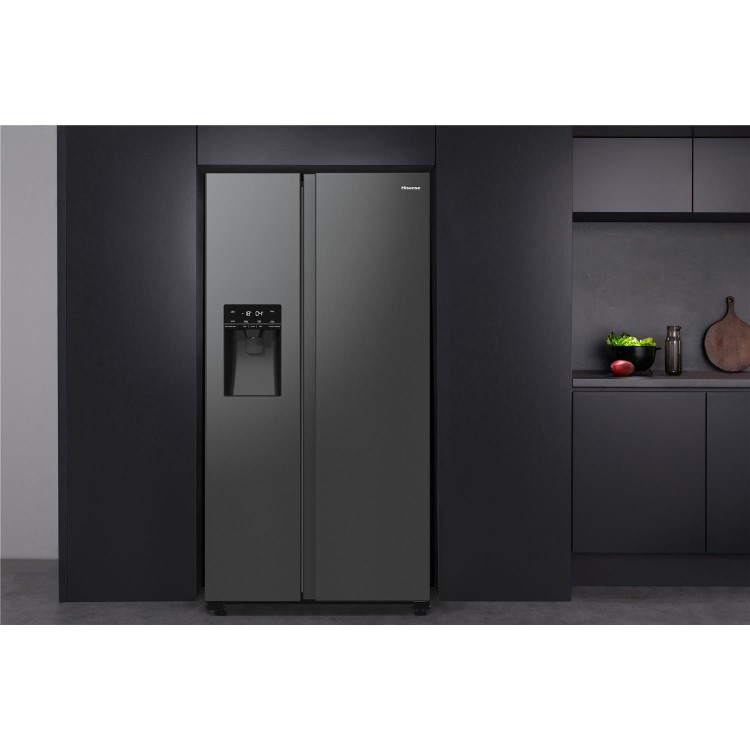 Hisense 566 Litre Side-By-Side American Fridge Freezer - Black