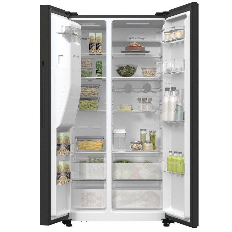 Hisense 566 Litre Side-By-Side American Fridge Freezer - Black