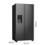 Hisense 566 Litre Side-By-Side American Fridge Freezer - Black