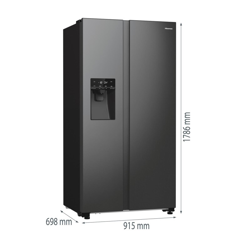 Hisense 566 Litre Side-By-Side American Fridge Freezer - Black