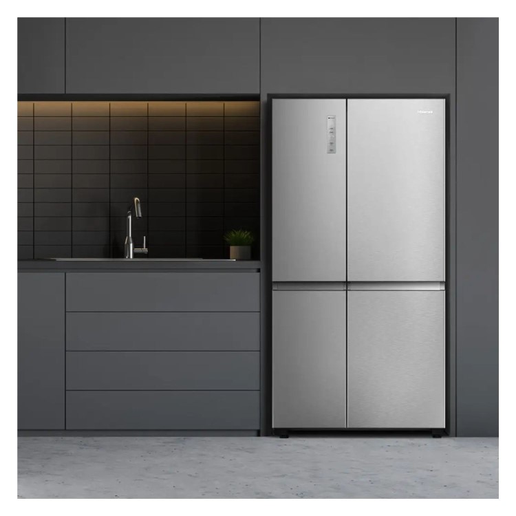 Hisense PureFlat 644 Litre Side-by-Side American Fridge Freezer - Silver