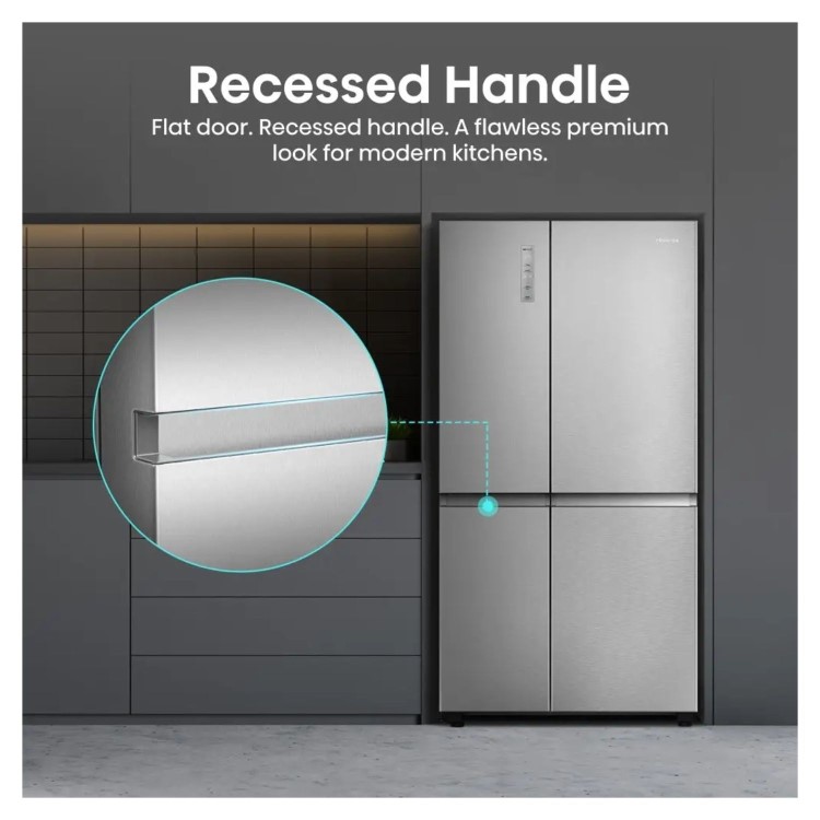 Hisense PureFlat 644 Litre Side-by-Side American Fridge Freezer - Silver
