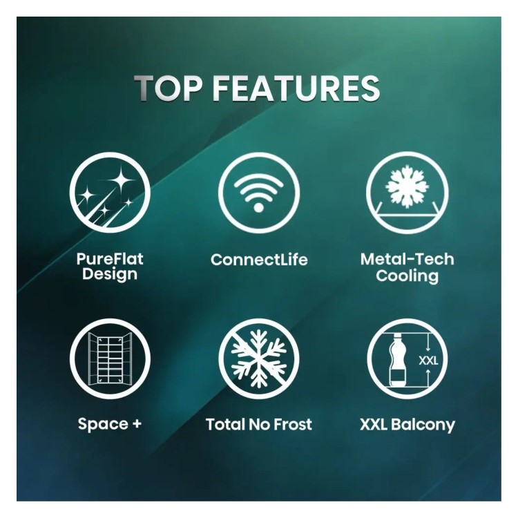 Hisense PureFlat 644 Litre Side-by-Side American Fridge Freezer - Black