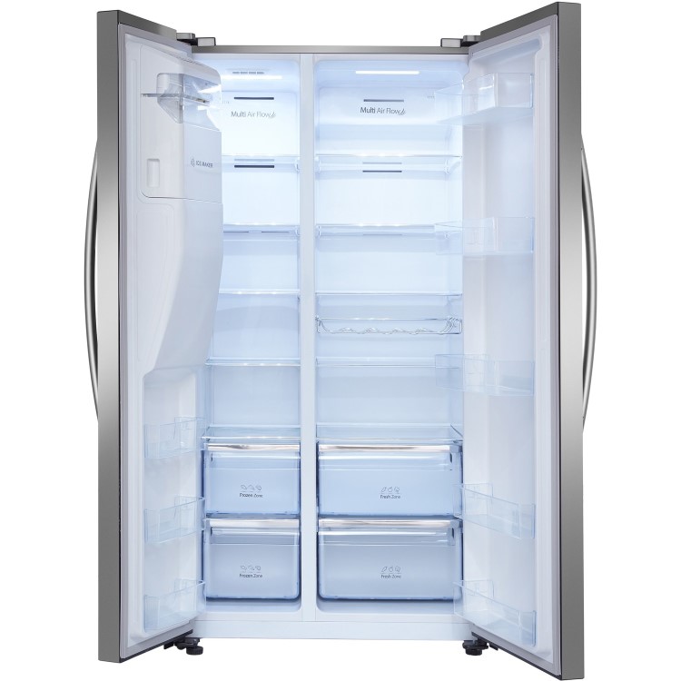Hisense 535 Litre American Fridge Freezer - Stainless steel