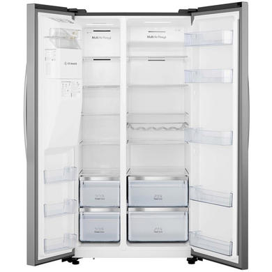 Refurbished Hisense RS694N4IIF Freestanding 562 Litre American Frost Free Fridge Freezer Stainless Steel