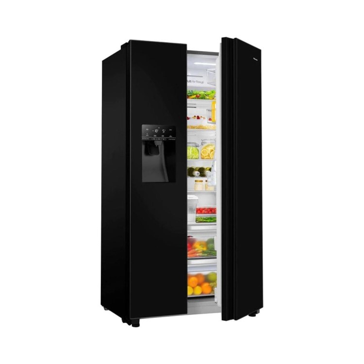 Refurbished Hisense RS694N4TBE 562 Litre Frost Free American Fridge Freezer Black