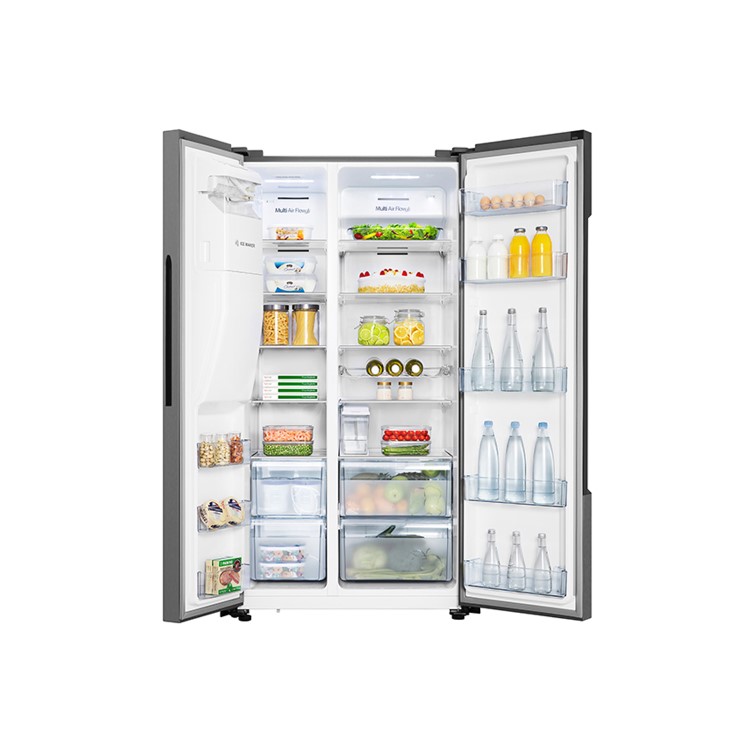 GRADE A2 - Hisense RS694N4TD1 Side-by-side American Fridge Freezer With Non Plumbed Ice & Water Dispenser - Silver