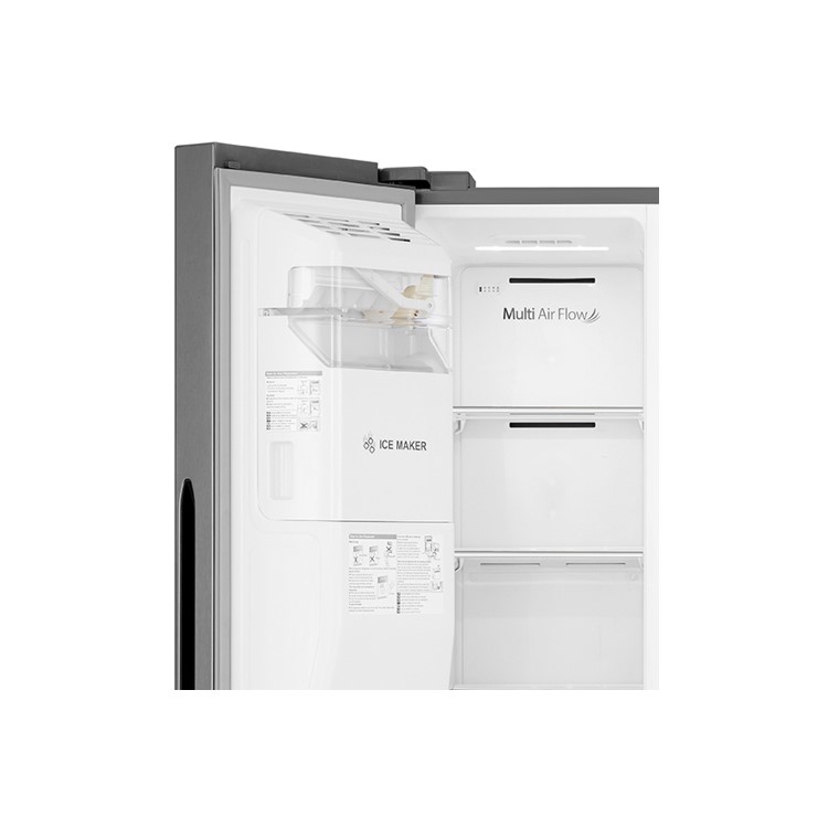 GRADE A2 - Hisense RS694N4TD1 Side-by-side American Fridge Freezer With Non Plumbed Ice & Water Dispenser - Silver
