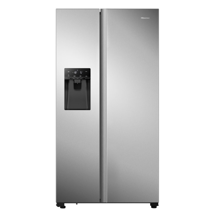 Refurbished Hisense 562 Litre Freestanding American Fridge Freezer - Stainless Steel
