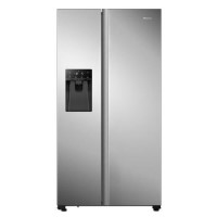 Refurbished Hisense 562 Litre Freestanding American Fridge Freezer - Stainless Steel