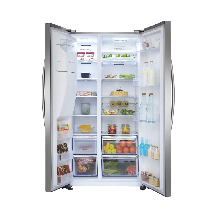 Refurbished Hisense RS696N4II1 Freestanding 535 Litre 50/50 American Fridge Freezer Stainless Steel