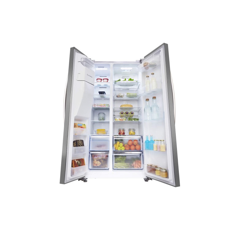 Refurbished Hisense RS696N4II1 Freestanding 535 Litre 50/50 American Fridge Freezer Stainless Steel