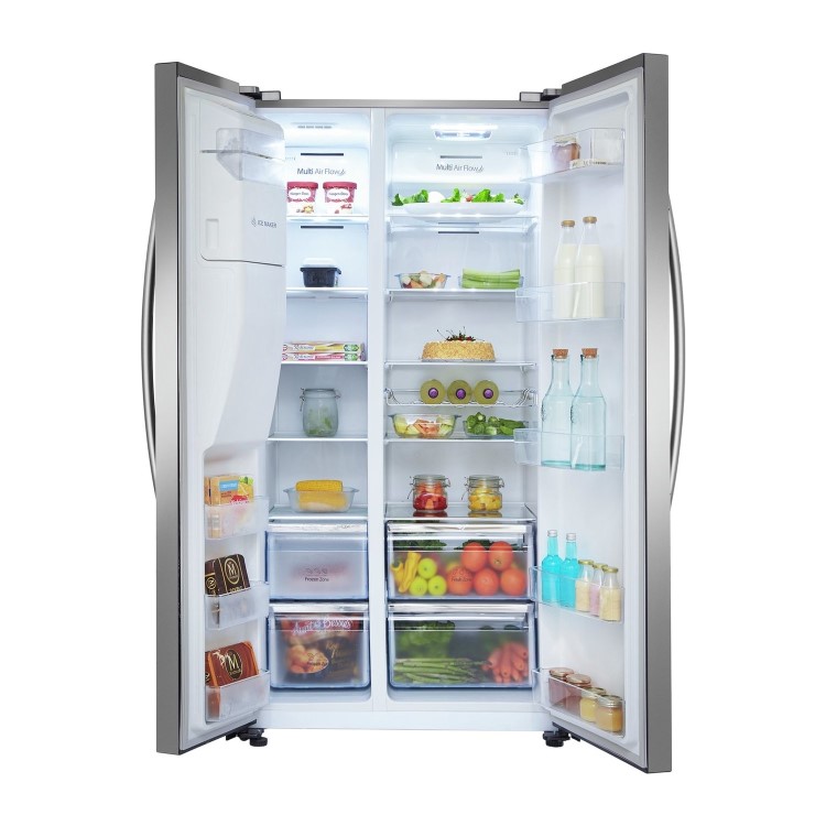 Hisense RS696N4IC1 Side-by-side American Fridge Freezer With Plumbed Ice & Water Dispenser - Stainless
