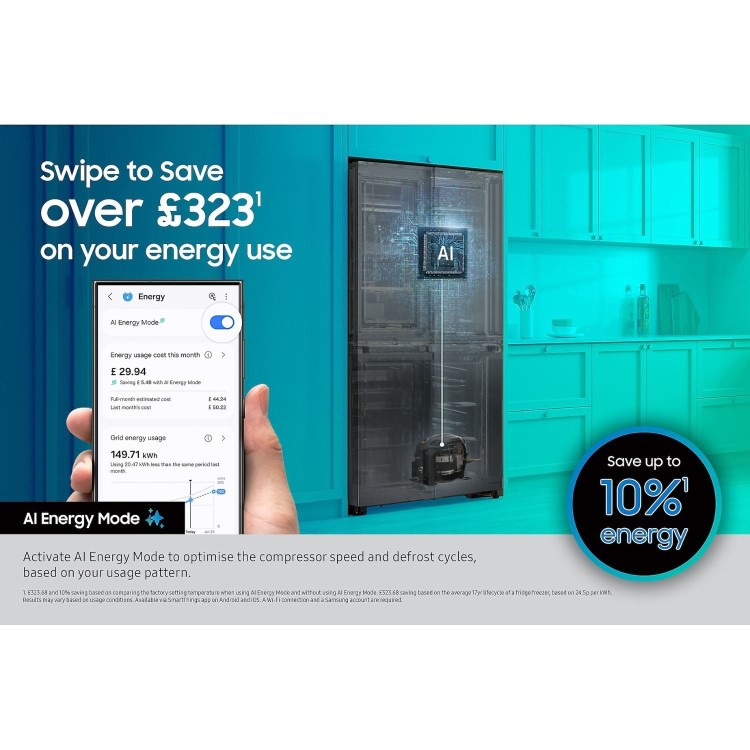 Samsung Series 6 659 Litre Side-By-Side American Fridge Freezer - Silver
