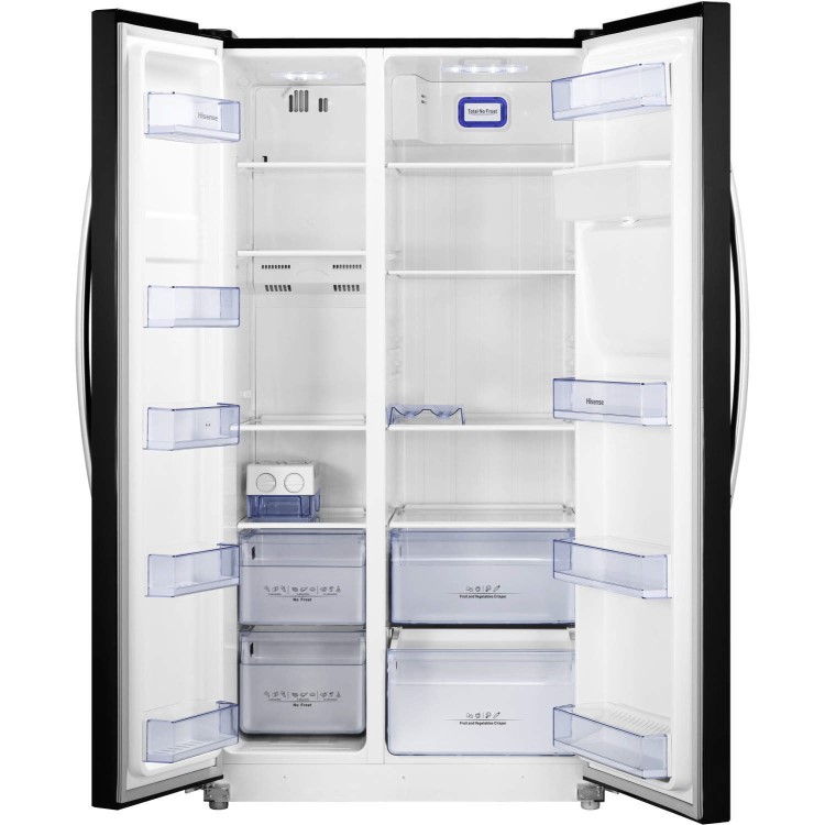 Hisense RS723N4WB1 Frost Free Side By Side American Fridge Freezer - Black