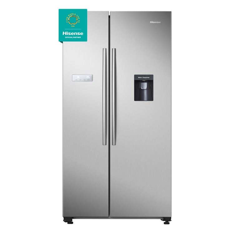 Refurbished Hisense 578 Litre Side-By-Side American Fridge Freezer -Silver