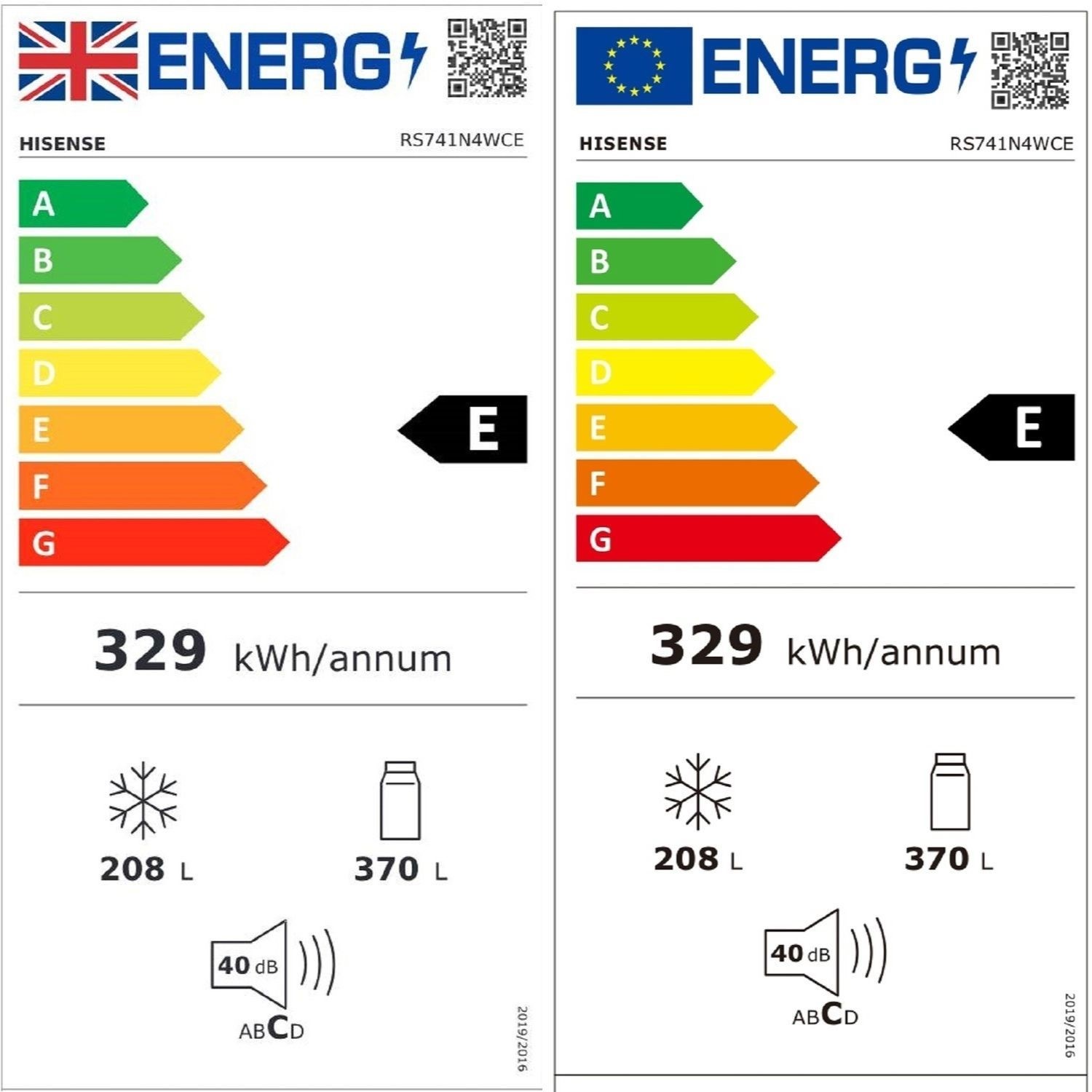 Hisense 578 Litre SideBySide American Fridge Freezer Silver