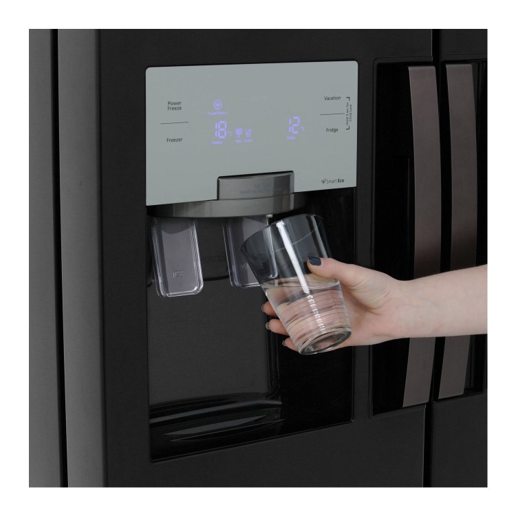 GRADE A3 - Samsung RS7677FHCBC 543L American Freestanding Fridge Freezer - Black